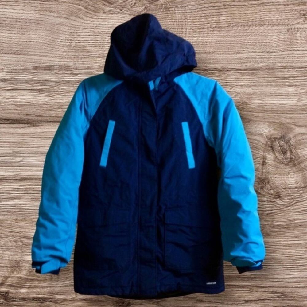 Lands End blue waterproof winter coat. Size 14.